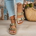 thumbnail image 4 of Viluyesy Women's Wedge Sandals, Slip-On Soft Sole Arch Support Summer Casual Beach Footbed Shoes Gold 6.5, 4 of 9