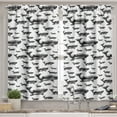 thumbnail image 2 of Ambesonne Sealife Valance & Curtain, Hand Drawn Big Whales, 55"x36", Black and White, 2 of 6