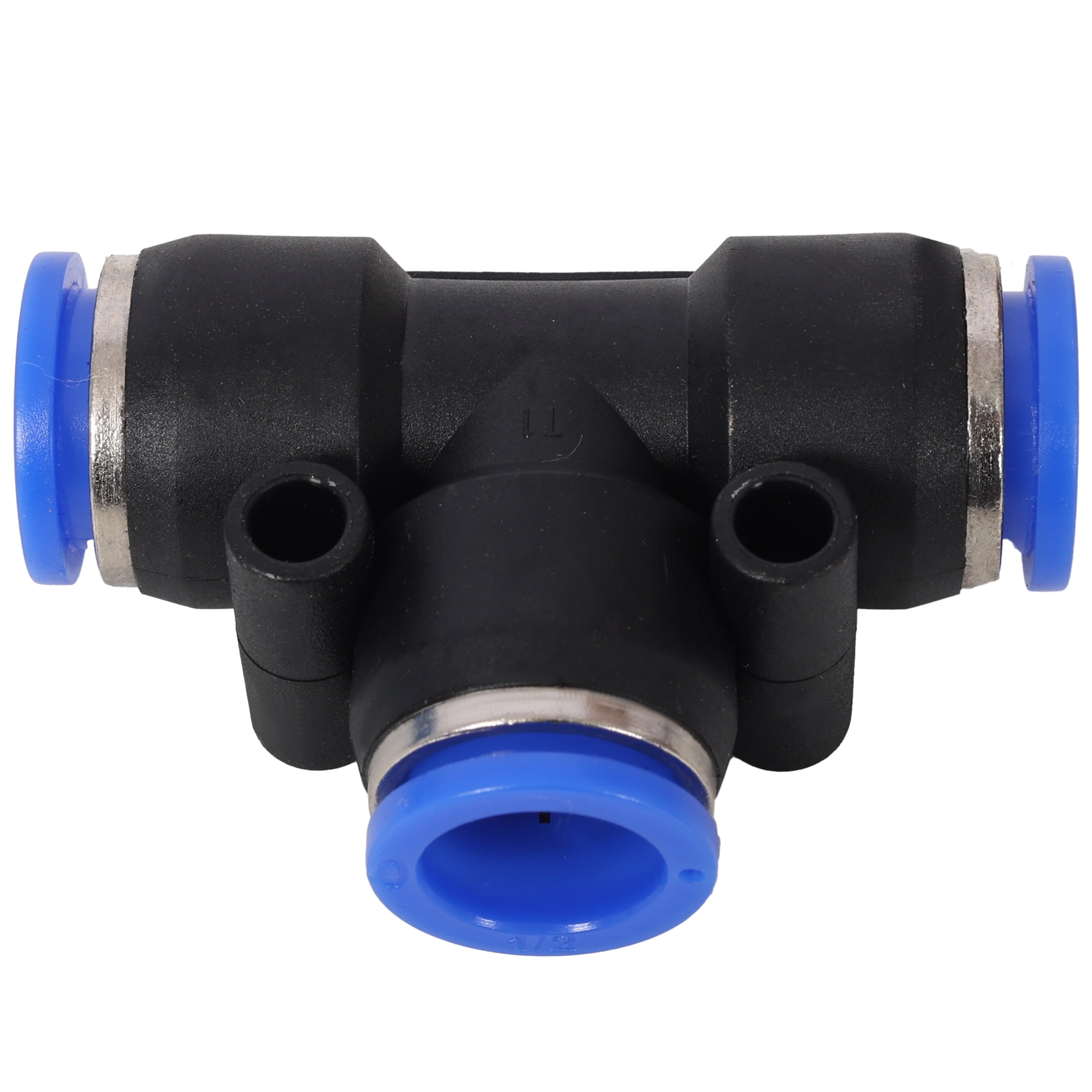 Air Push to Connect Kit: Complete 1/2" (OD) / 3/8" (ID) x 100-Feet TPEE Tubing Air Piping System,Blue Tubing