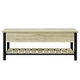 thumbnail image 4 of Pemberly Row Banc de Rangement à Dessus Ouvert de 48 Pouces avec Tablette à Chaussures en Chêne Blanc, 4 of 7