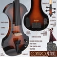 thumbnail image 4 of Violín eléctrico Pyle tamaño completo 4/4 de madera maciza con kit de amplificador, 4 of 8