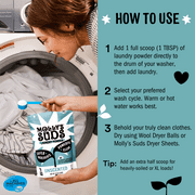 Molly's Suds Laundry Detergent Powder for Sensitive Skin, 70 Loads (Unscented)
