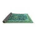 thumbnail image 2 of Ahgly Company Indoor Round Medallion Turquoise Blue Traditional Area Rugs, 4' Round, 2 of 4