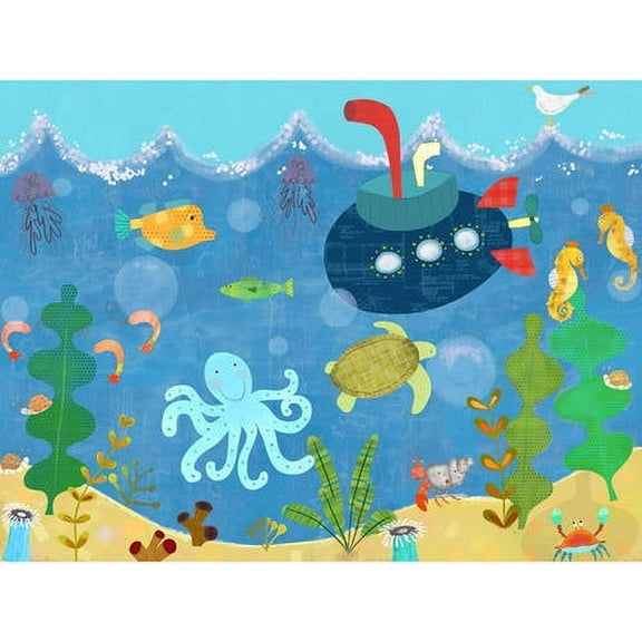Oopsy Daisy's Underwater Submarine Canvas Wall Art, 24x18