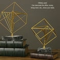 thumbnail image 4 of Abstract Metal Figurine, Iron And Marble Metal Geometric Statue  For Bedroom For Study Room, 4 of 8