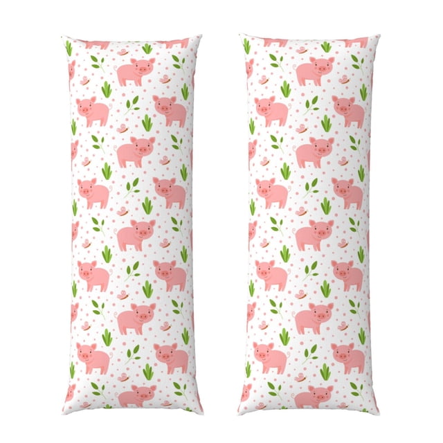 Fotbe Funny Little Pigs Funda para Almohada Corporal con Diseño, Funda de Microfibra Ultrasuave de 20x54 Pulgadas, Ropa de Cama Elegante
