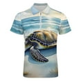 thumbnail image 4 of Turtle Beach Men Zipper T-shirt Summer Casual Short Sleeve T-shirt Top, 4 of 7