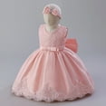 thumbnail image 6 of Coerni Girls' Tulle Flower Princess Wedding Dress 3 6 9 12 18 Months Baby Girl Bowknot Tutu Gown Dress with Headwear, 6 of 9