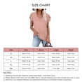 thumbnail image 5 of Top de manga corta con pétalos para mujer, camiseta informal con agujeros calados y cuello en V, camiseta informal para uso en verano, cuero, rosa, M, 5 of 5