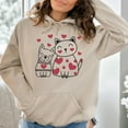 thumbnail image 2 of Happy Valentine's Day Dog and Cat Love Happy Valentine's Day Dog and Cat Love Hoodie Sweatshirt, 2 of 5