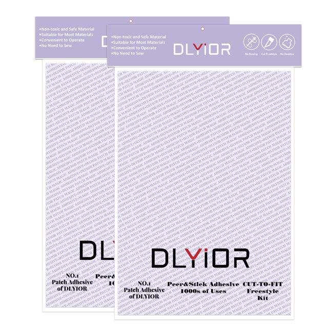 Pegamento adhesivo DLYIOR Patch Magic, lavable por ambas caras, paquete de 2
