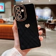 thumbnail image 2 of Samsung Galaxy S23 FE 5g 6.4" Phone Case with Luxury Electroplate Cute Side Love Heart Cover Full Camera Protection Soft Silicone Anti-Fingerprint Shockproof Cover Bumper (Black), 2 of 12