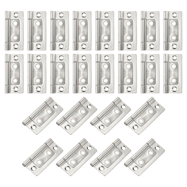 24 Paquete de bisagras de puerta de 2x1 pulgadas sin mortaja, sin ruido, acabado en blanco puro