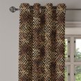 thumbnail image 3 of Ambesonne Art Deco Grommet Curtain, Lines Geometric Abstract, 50"x120", Chocolate Amber and Mustard, 3 of 5