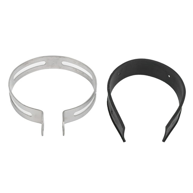 Abrazadera de tubo de escape de motocicleta, anillo fijo, clip de acero inoxidable con tira de goma, piezas universales