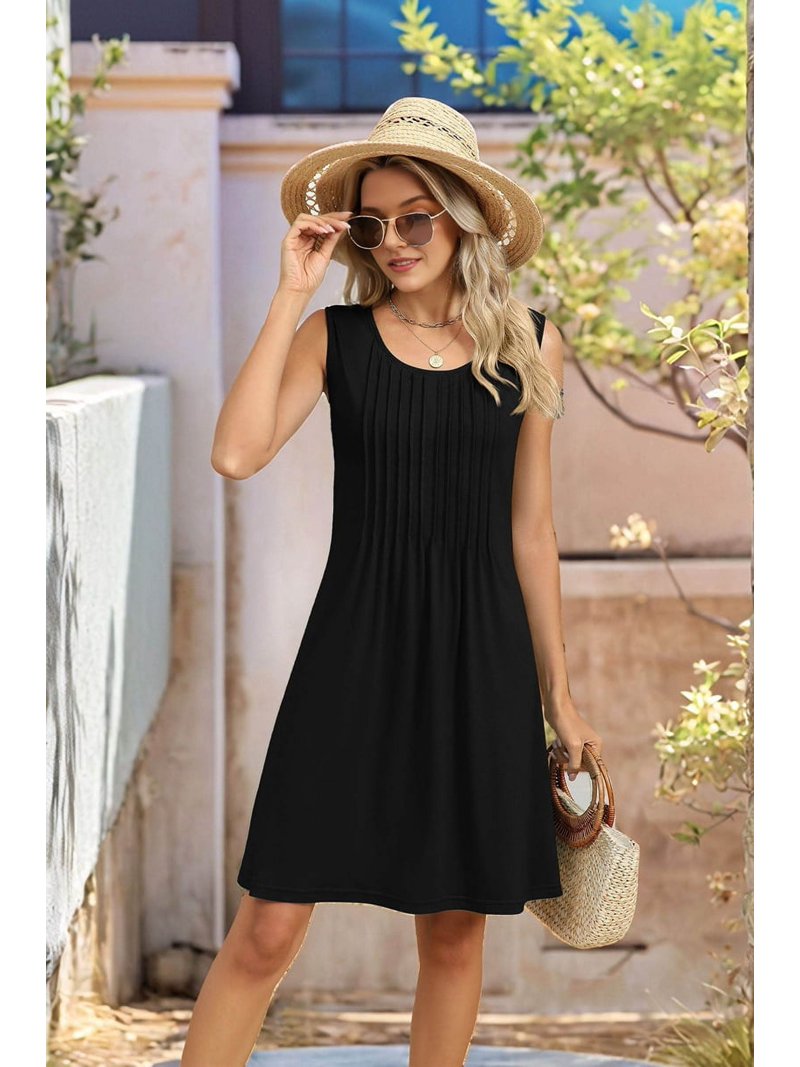 black tank dress loose Monstera Black dress - Linen dress - Summer dress - Simple Linen dress - Tank top dress - Loose Linen dress