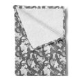 thumbnail image 2 of Gecko Soft Flannel Fleece Throw Blanket, Ornate Boho Motifs on Lizards with Tropical Palm Leaves Background, Cozy Plush for Indoor and Outdoor Use, 50" x 60", Pale Grey White, by Ambesonne, 2 of 5