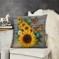 thumbnail image 4 of Sunflower butterflieslinen throw pillowcase decoration pillowcase gifting preferred 24x24 inch cushion cover 4 sets sofa pillowcase sofa bedroom living room car, 4 of 4