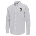 thumbnail image 2 of Men's Antigua Gray San Diego Padres Ellis Woven Tri-Blend Button-Down Shirt, 2 of 3