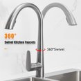 thumbnail image 2 of 360° Swivel High Arc Pull-Out Kitchen Faucet with Dual Spray Modes (Stream/Spray), Single Handle, Ceramic Valve Core, Solid Copper Construction, 23.62-inch Extended Hose, Hot & Cold Water Adjustable,, 2 of 6