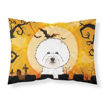 Carolines Treasures BB1775PILLOWCASE Halloween Bichon Frise Fabric Standard Pillowcase Standard multicolor