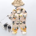thumbnail image 2 of Ruyang Kids Cartoon Bunny Satin Pajama Set Easter Day Sleepwear Long Sleeve Button Down Nightshirt Pants 2Pcs Outfits, 2 of 6