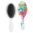 thumbnail image 2 of Modern Abstract Pattern Hair Brush - Gentle Anti-Frizz Paddle Comb for Women, Tames Knots & Reduces Breakage, Stylish Aesthetic, 2 of 7