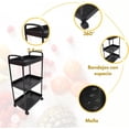 thumbnail image 3 of Carrito Organizador Con Ruedas 3 Niveles Multiusos Práctico Negro, 3 of 6