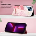 thumbnail image 4 of Feishell Fit for Apple iPhone 14 Plus Wallet Case with Wrist Strap,Stylish Marble Pattern Premium PU Leather Folio Flip Credit Card Slots Kickstand Shockproof Protective Phone Cover,E, 4 of 6