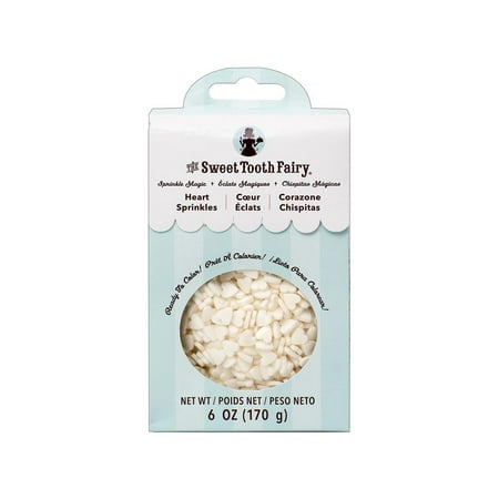 American Crafts The Sweet Tooth Fairy Hearts Decorating Candy Sprinkles - White, 6 Ounces