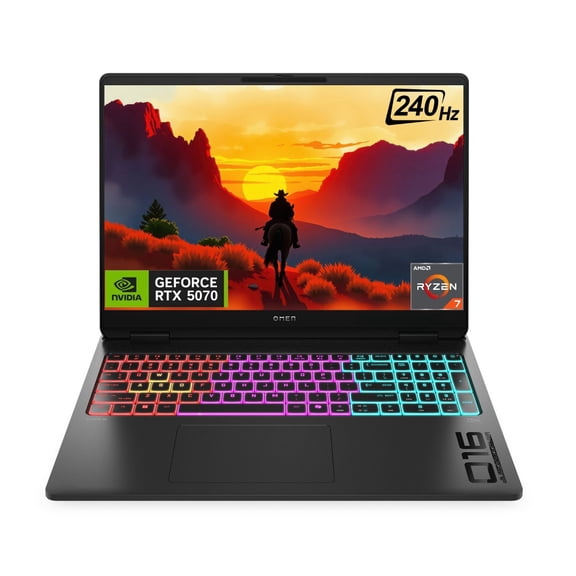 HP Omen MAX RTX 5070 Gaming Laptop, 16" WQXGA 240Hz, AMD Ryzen AI 7 350, 32GB DDR5 RAM, 1TB SSD, RGB Backlit KB, Win 11 Home, Black