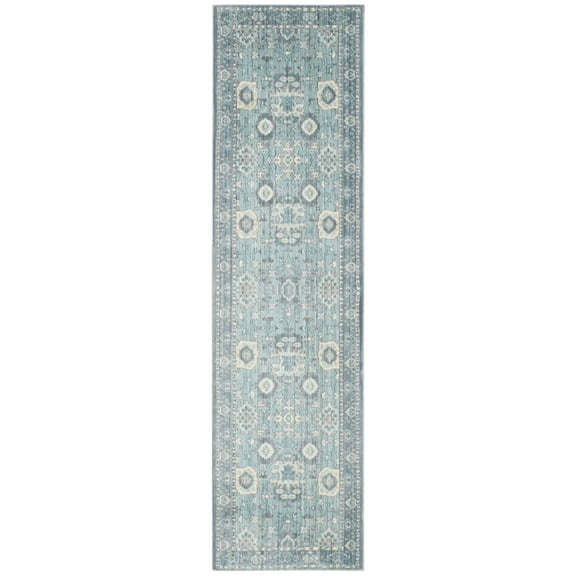 SAFAVIEH Valencia Gemina Floral Bordered Polyester Runner Rug, Alpine/Multi, 2'3" x 12'
