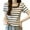 White, variant on Cotton T Shirts Plus Size Soft Knit Short Sleeve Striped Tops for Women Summer Casual Curved Hem Crewneck Tee (2XL, Black)
