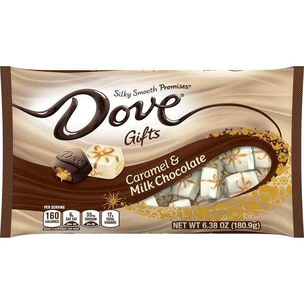 DOVE, Christmas Candy, Caramel & Milk Chocolate, Promises, 6.38 Oz. Bag