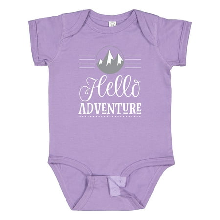 

Inktastic Camping Hiking Hello Adventure Boys or Girls Baby Bodysuit