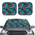 thumbnail image 2 of Windshield Sun Shade, Cute Parrot Palm Leaf Plant Foldable Car Sun Shade Windshield For Front, 2 Pieces, 2 of 4