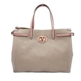 thumbnail image 1 of Pre-Owned VALENTINO GARAVANI Antibes Medium Handbag in Beige and Pink Canvas Leather for Women, 1 of 10