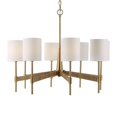 thumbnail image 4 of Maklaine 8-Light Steel Metal & Fabric Chandelier in Brass/White, 4 of 9