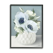 Stupell Industries White Poppies Small Orchids Flower Geometric Vase,24 x 30, Design by House Fenway