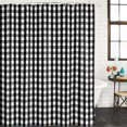thumbnail image 4 of Small Stall Shower Curtain 36x78 Inch Narrow Half Size Buffalo Plaid Bath Curtains Bathroom Decor, Farmhouse Black White Checkered Vintage Rustic Fabric Shower Curtain Set with Hooks 36 Inch, 4 of 7