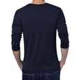 thumbnail image 2 of INSPIRE CHIC Men's Striped Crew Neck Long Sleeve Pullover T-shirt Blue 46, 2 of 3