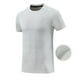 thumbnail image 4 of Tops para hombre, blusas y camisas de cuello redondo y manga corta para hombre, blusas de verano para hombre de malla transpirable elástica ajustada cómoda deportiva informal de manga corta con cuello, 4 of 4