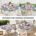 thumbnail image 4 of Spring-Inspired Round Tablecloth with Elastic Edge, Reusable Polyester Fabric with Subtle Floral Pattern, Fits 44-52 Inch Kitchen Table, 4 of 4