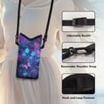 thumbnail image 5 of SEANATIVE Small Cell Phone Purse Crossbody Bags for Women Men Water-Resistant Phone Bag Case for Cellphone, Keys, Earphone, Cashes, 8 x 4 inch, Galaxy Butterfly Blue Violet Flower Leaf, 5 of 7