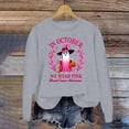 thumbnail image 4 of Breast Cancer Awareness Halloween Sweatshirts for Women In October We Wear Pink Crewneck Sweatshirt Pullover Tops, 4 of 5