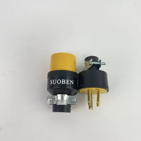 SUOBEN Electrical plugs,Electrical Replacement Plug & Connector Set, Extension Cord Ends Male and Female, 15 Amp 125 Volt, Straight Blade Plug Grounding Type