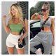 thumbnail image 3 of Women'S Medium Support Tank Top Rib Seamless Removable Cup Workout Sports Bra, 3 of 3