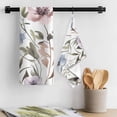 thumbnail image 3 of Botanical Flowers Kitchen Towel Dish Cloths Set of 2, Microfiber Soft Kitchen Hand Towels, Watercolor Farmhouse Floral Herbs Absorbent Quick Drying Dishcloths 18 x 28 Inches, 3 of 8