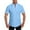Light blue, variant on iOPQO mens shirts Men Summer Solid Stand Collar Short Sleeve Casual Loose Shirt Top polo shirts for men N Beige 5XL