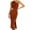 Brown, variant on IROINNID Sleeveless One-Shoulder Dress For Women Slimming Knitting Bandage Backless Sloping Shoulder Hollow Strapless Tank Dress Solid Color Below The Knee Sheath Dress